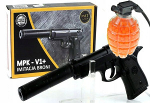Karabin Pistolet Metalowy Tłumnik + Granat Kulki