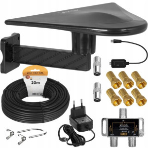 Antena Dvb-t2 Digiactiv Aktywna 4k Zestaw 2tv Lte