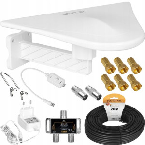 Antena Dvb-t2 Digiactiv Aktywna 4k Zestaw 2tv Lte