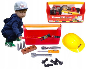 Zestaw Narzędzi + Kask W Walizce 30 Cm Młotek Itp