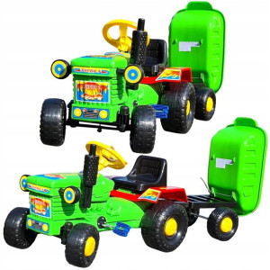 Zestaw Traktor Traktorek Na Pedały Z Przyczepką.