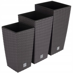 Zestaw 3x Doniczka Rattan Donica Umbra + Wkład