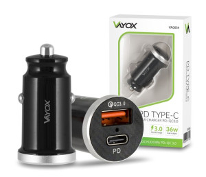 Ładowarka Usb Samochodowa Usbc Qc 3.0 Szybka Vayox