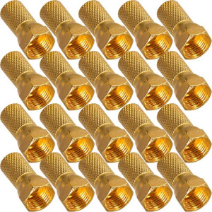 Wtyk F Cu Gold Złoty Na Kabel 7,0 Mm - 20 Sztuk