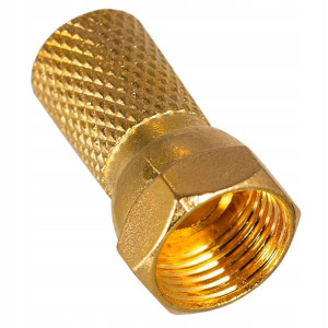 Wtyk F Cu Gold Złoty Na Kabel 7,0 Mm - 100 Sztuk