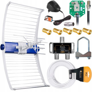 Zestaw Antena Dvb-t2 Telmor Asr Iq H265 2tv 4k Hd
