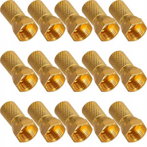 Wtyk F Cu Gold Na Kabel 6,8 Mm - 15 Sztuk