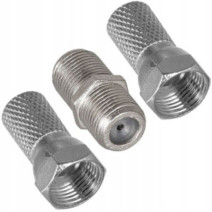 Łącznik kabla antenowego Beczka + 2x Wtyk F 7,0mm