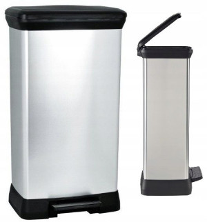 Kosz Na Śmieci Metalizowany Curver Deco Bin 50l