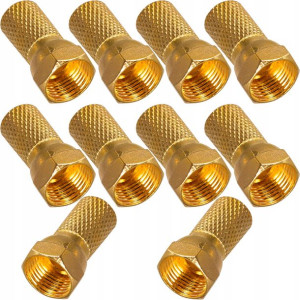 Wtyk F Cu Gold Na Kabel 6,8 Mm - 10 Sztuk