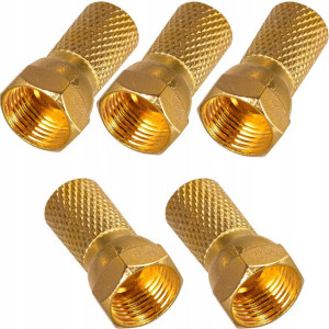 Wtyk F Cu Gold Na Kabel 6,8 Mm - 5 Sztuk