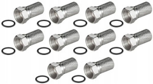 Wtyk F Z Uszczelką Na Kabel Antenowy 6,8mm 10sztuk