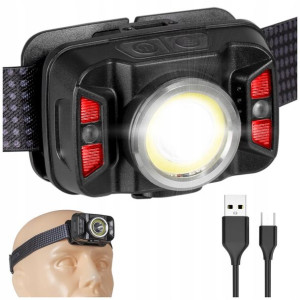 Latarka Czołówka Czołowa Usb-c Led Aku Pro Vayox