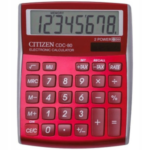 Kalkulator biurkowy Citizen CDC-80RDWB czerwony
