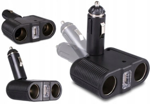 Rozdzielacz Rozgałęźnik Zapalniczki 2 Gniazda+ Usb