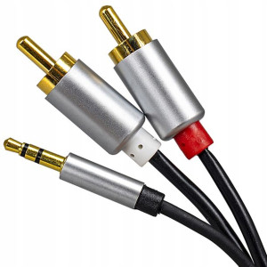 Kabel Mini Jack 2x Rca Chinch 1,5m Stereo Gold Hq