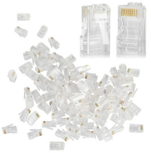 Wtyki 8P8C końcówki RJ45 UTP 5e drut 100szt