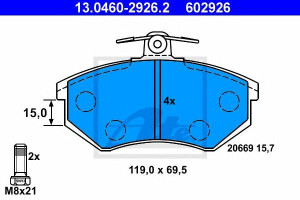 Klocki hamulcowe ATE 13.0460-2926 20669160