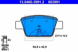 Klocki hamulcowe ATE 13.0460-3991 23714160