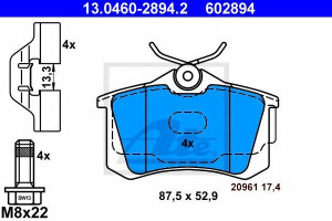 Klocki hamulcowe ATE 13.0460-2894 20961174