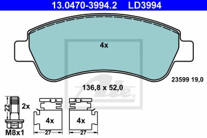 Klocki hamulcowe ATE 13.0470-3994 23599190