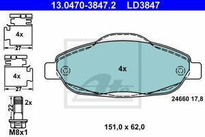Klocki hamulcowe ATE 13.0470-3847 425393