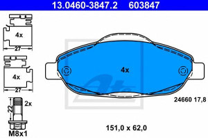 Klocki hamulcowe ATE 13.0460-3847 425393