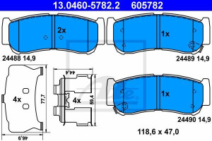 Klocki hamulcowe ATE 13.0460-5782 583022BA20