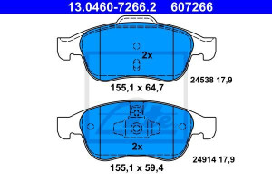 Klocki hamulcowe ATE 13.0460-7266 440603905R