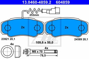 Klocki hamulcowe ATE 13.0460-4859 D4060MA000