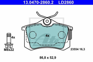 Klocki hamulcowe ATE 13.0470-2860 20960160