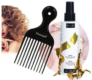 Zestaw do włosów kręconych odżywka w Spray + Grzebień Afro