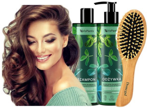 Vis Plantis szampon + odżywka kozieradka rzepa + szczotka ZESTAW 400ml