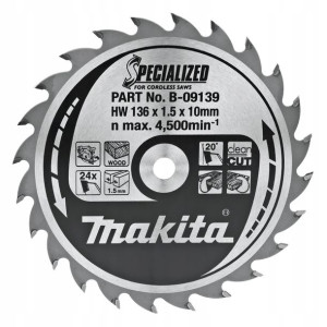 Tarcza Tnąca Do Drewna 136x10mm 24z Makita