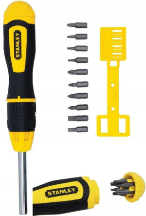 Wkrętak Grzechotka + Bity 1/4' Multi-bit Stanley
