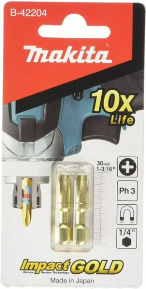 Bity Udarowe 2szt PH3 30mm 1/4'' B-42204 Makita
