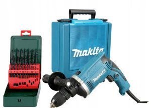 Wiertarka udarowa Makita HP1631K + wiertla walizka