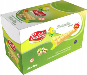 Rurki BALILA Kukurydziane PISTACJA Bez Glut 48x18g