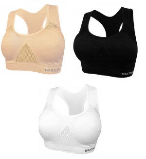 3x BIUSTONOSZ SPORTOWY PUSH UP usztywniany TOP M/L