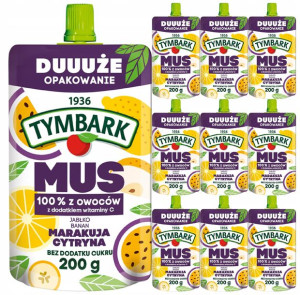 Mus Tymbark 100% MARAKUJA CYTRYNA Bez Cukr 10x200g