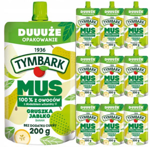 Mus Tymbark 100% GRUSZKA JABŁKO Bez Cukru 10x 200g
