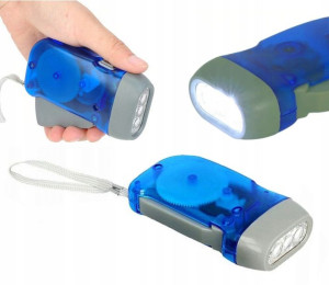 Dynamo Latarka Kinetyczna 3 Led Ręczna Lampka Kol