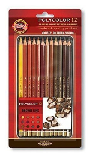 Kredki Polycolor linia brązy 3822 12 kolpud-metal