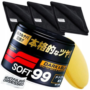 Soft99 Dark & Black TWARDY WOSK 300g ZESTAW