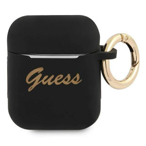 Oryginalne Etui Apple Airpods Guess Silicone Vintage Script (gua2sssk)