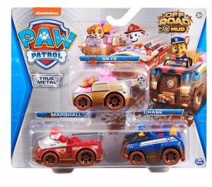 Psi Patrol Zestaw 3 Autek Metalowych