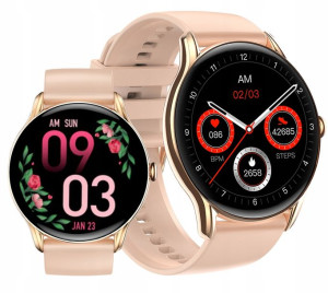Smartwatch Zegarek Damski Złoty Wodoodporny Sms
