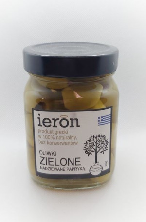 Zielone Oliwki - IERON - Nadziewane Papryką 350g