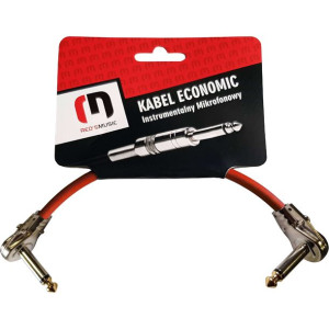 Kabel przewód patch kątowy Jack 6,3 mm 20 cm czerwony Red's Music
