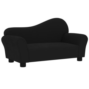 Sofa dla dziecka, czarna, obita aksamitem